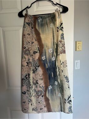 Midi Floral Brushstroke Skirt